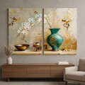 Tablou decorativ (2 Pieces), DEV1, Lemn, Multicolor