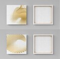 Set 2 tablouri decorative, ASR2-CNV25-1, Lemn, Aur/Alb