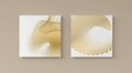 Set 2 tablouri decorative, ASR2-CNV25-1, Lemn, Aur/Alb