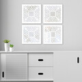 Set de oglinzi (4 Pieces), BYZ06833628, Model MDF tăiat cu laser (Grosime: 3 mm, Argintiu
