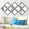 Set de oglinzi (10 Pieces), SETAYNA_036, Plastic laminat, Argintiu / Negru