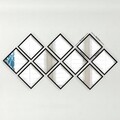 Set de oglinzi (10 Pieces), SETAYNA_036, Plastic laminat, Argintiu / Negru