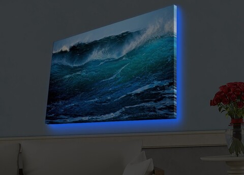 Tablou decorativ cu lumina LED, 4570HDACT-016, Dimensiune: 45 x 70 cm, Multicolor