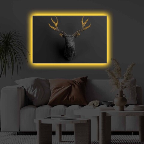 Tablou decorativ cu lumina LED, 4570KTLGDACT, Dimensiune: 45 x 70 cm, Multicolor