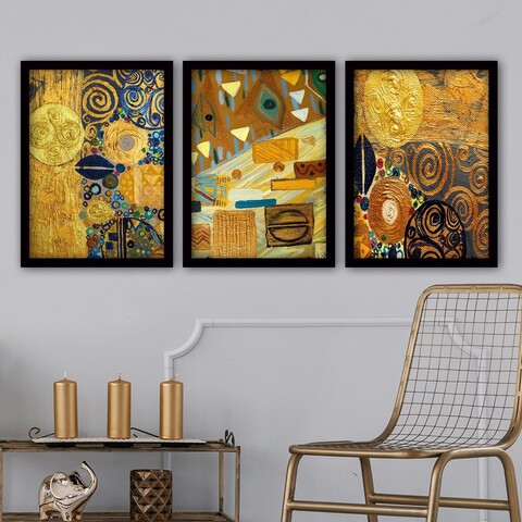 Set 3 tablouri decorative, 3SC154, Plastic, Multicolor