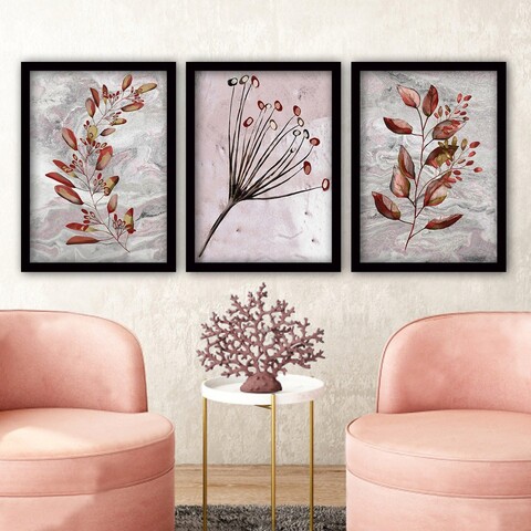 Set 3 tablouri decorative, 3SC67, Plastic, Multicolor