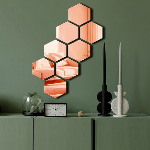 Oglinda decorativa, Ozgl525, Partea de jos: 100% EVA (Grosime: 10 mm), Auriu roz