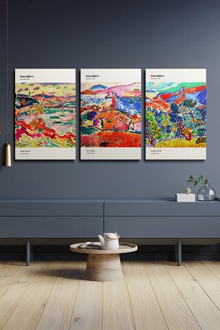 Set 3 tablouri decorative, Ersycnvs12, Dimensiune: 40 x 60 cm (3 bucăți), Multicolor