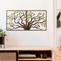 Decoratiune de perete, Tree 1, Dimensiuni: 90 x 1 x 44 cm, Verde/Maro