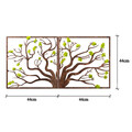 Decoratiune de perete, Tree 1, Dimensiuni: 90 x 1 x 44 cm, Verde/Maro