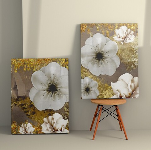 Set 2 tablouri decorative, 2KNV4324, Lemn, Multicolor