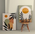 Set 2 tablouri decorative, 2KNV4273, Lemn, Multicolor
