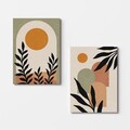 Set 2 tablouri decorative, 2KNV4273, Lemn, Multicolor