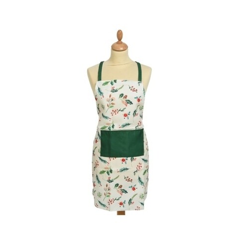 Sort de bucatarie Apron w leaf, Decoris, 62x68 cm, poliester, alb/rosu/ verde