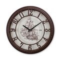 Ceas de perete decorativ, Hisar Sail, Dimensiune: 40 x 40 cm, Maro