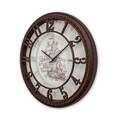 Ceas de perete decorativ, Hisar Sail, Dimensiune: 40 x 40 cm, Maro