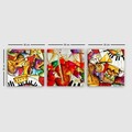 Set 3 tablouri decorative, 3P10478, Rama din lemn (grosime 3 cm), Multicolor