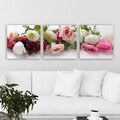 Set 3 tablouri decorative, P977100, Rama din lemn (grosime 3 cm), Multicolor