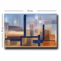 Tablou decorativ, 4570NISC-007, Lemn, Bleumarin / Bej / Portocaliu / Maro