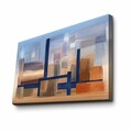 Tablou decorativ, 4570NISC-007, Lemn, Bleumarin / Bej / Portocaliu / Maro