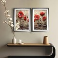 Set 2 tablouri decorative, 2Pantct-011, Cadru: 100% LEMN (Grosime: 1,9 cm), Multicolor