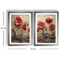 Set 2 tablouri decorative, 2Pantct-011, Cadru: 100% LEMN (Grosime: 1,9 cm), Multicolor