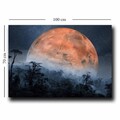 Tablou decorativ, 70100NISC-049, Lemn, Portocaliu / Bleumarin / Negru
