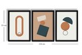 Set 3 tablouri decorative, 3P3853NISCT-002, Lemn, Somon / Alb / Bleumarin