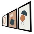Set 3 tablouri decorative, 3P3853NISCT-002, Lemn, Somon / Alb / Bleumarin