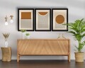 Set 3 tablouri decorative, 3P3853NISCT-004, Lemn, Maro / Bej / Negru