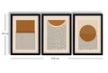 Set 3 tablouri decorative, 3P3853NISCT-004, Lemn, Maro / Bej / Negru