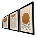 Set 3 tablouri decorative, 3P3853NISCT-004, Lemn, Maro / Bej / Negru