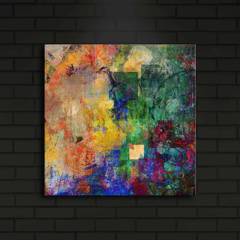 Tablou decorativ cu lumina LED, 4040İACT-1, Dimensiune: 40 x 40 cm, Multicolor