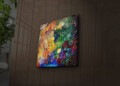 Tablou decorativ cu lumina LED, 4040İACT-1, Dimensiune: 40 x 40 cm, Multicolor
