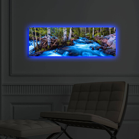 Tablou decorativ cu lumina LED, 3090DACT-38, 30 x 90 cm, Multicolor
