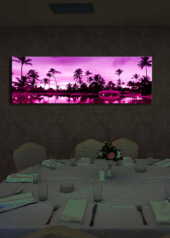 Tablou decorativ cu lumina LED, 3090İACT-6, 30 x 90 cm, Multicolor