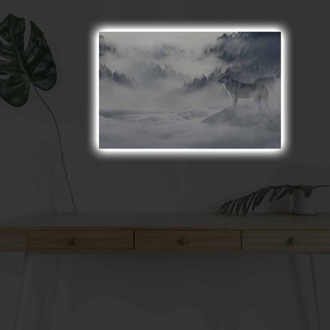 Tablou decorativ cu lumina LED, 4570DHDACT-179, Dimensiune: 45 x 70 cm, Multicolor
