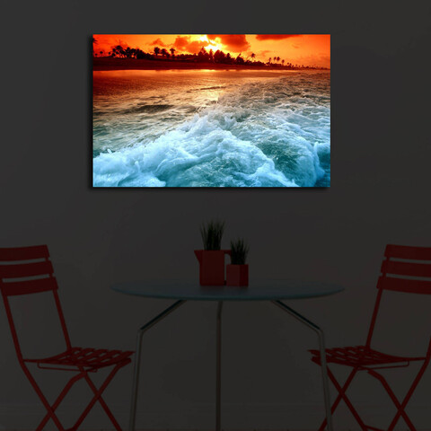 Tablou decorativ cu lumina LED, 4570İACT-45, Dimensiune: 45 x 70 cm, Multicolor