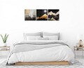Set 3 tablouri decorative, FAH17, Cadru: 100% LEMN (Grosime: 2 cm), Auriu / Negru / Argintiu