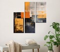 Set 3 tablouri decorative, MXA05, Cadru: 100% LEMN (Grosime: 2 cm), Multicolor