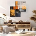 Set 3 tablouri decorative, MXA05, Cadru: 100% LEMN (Grosime: 2 cm), Multicolor