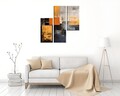 Set 3 tablouri decorative, MXA05, Cadru: 100% LEMN (Grosime: 2 cm), Multicolor
