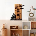 Decoratiune de perete, Lighthouse, Lățime: 52 cm, Nuc / Negru