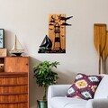 Decoratiune de perete, Lighthouse, Lățime: 52 cm, Nuc / Negru