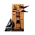Decoratiune de perete, Lighthouse, Lățime: 52 cm, Nuc / Negru