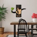 Decoratiune de perete, Banksy, Lățime: 69 cm, Negru / Nuc / Verde