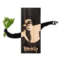 Decoratiune de perete, Banksy, Lățime: 69 cm, Negru / Nuc / Verde