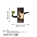 Decoratiune de perete, Banksy, Lățime: 69 cm, Negru / Nuc / Verde
