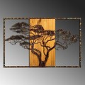 Decoratiune de perete, Acacia Tree, Lățime: 90 cm Înălțime: 58 cm Adâncime: 3 cm, Multicolor