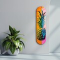 Tablou decorativ, Ananas Pink Orange| Glass Wall Art, Dimensiune: 20 x 80 cm, Multicolor